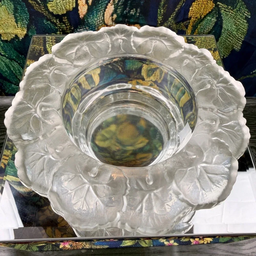 Barolac Josef Inwald Frosted Glass‎ Geranium 1930s Champagne Wine Bottle Holder